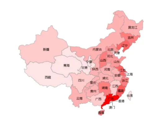 重点国家机关单位网络视频监控设备国内省区市分布情况