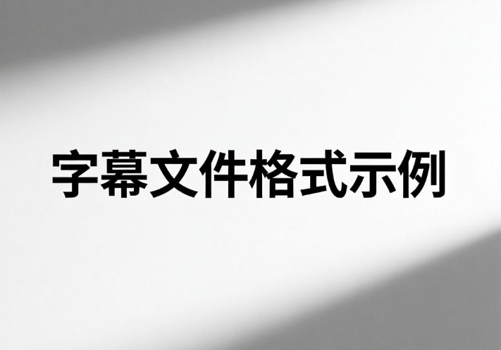 字幕文件格式